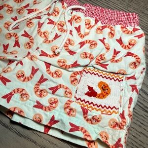 Shrimp Patterned Shorts with Pocket